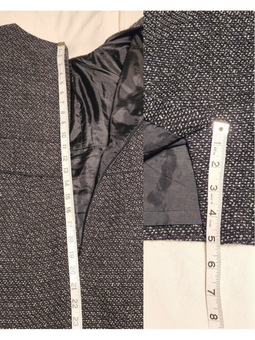 Ann Taylor LOFT Black and White Tweed Front Pleat Career Sheath Dress 2 Petite - Picture 9 of 10